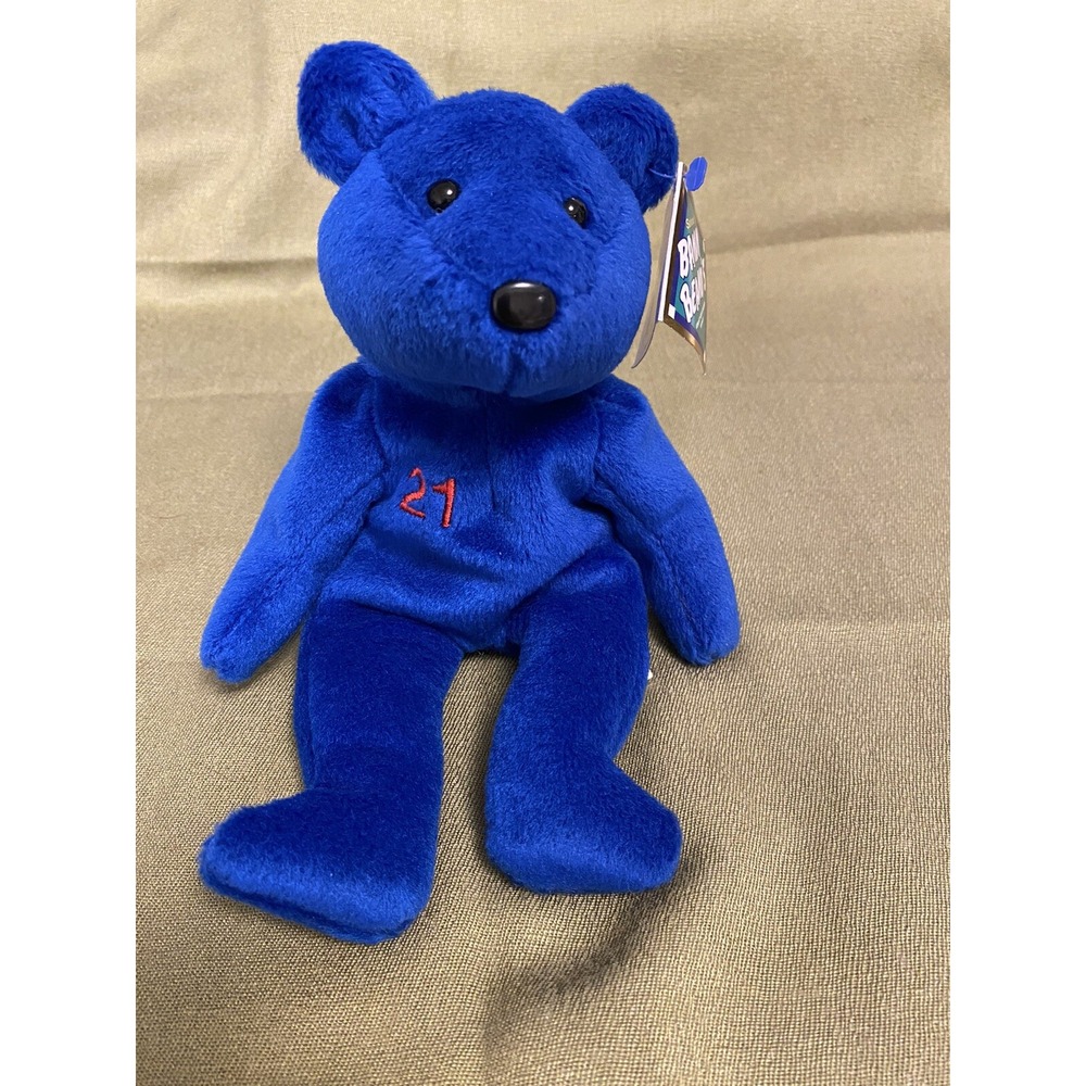 VNTG 1998 Bamm Beanos Roger Clemens #21 Salvinos Collectible Bear Plush With Tag